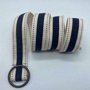 Hollister White w/ Blue Stripe Cotton O Ring Men's Women's L